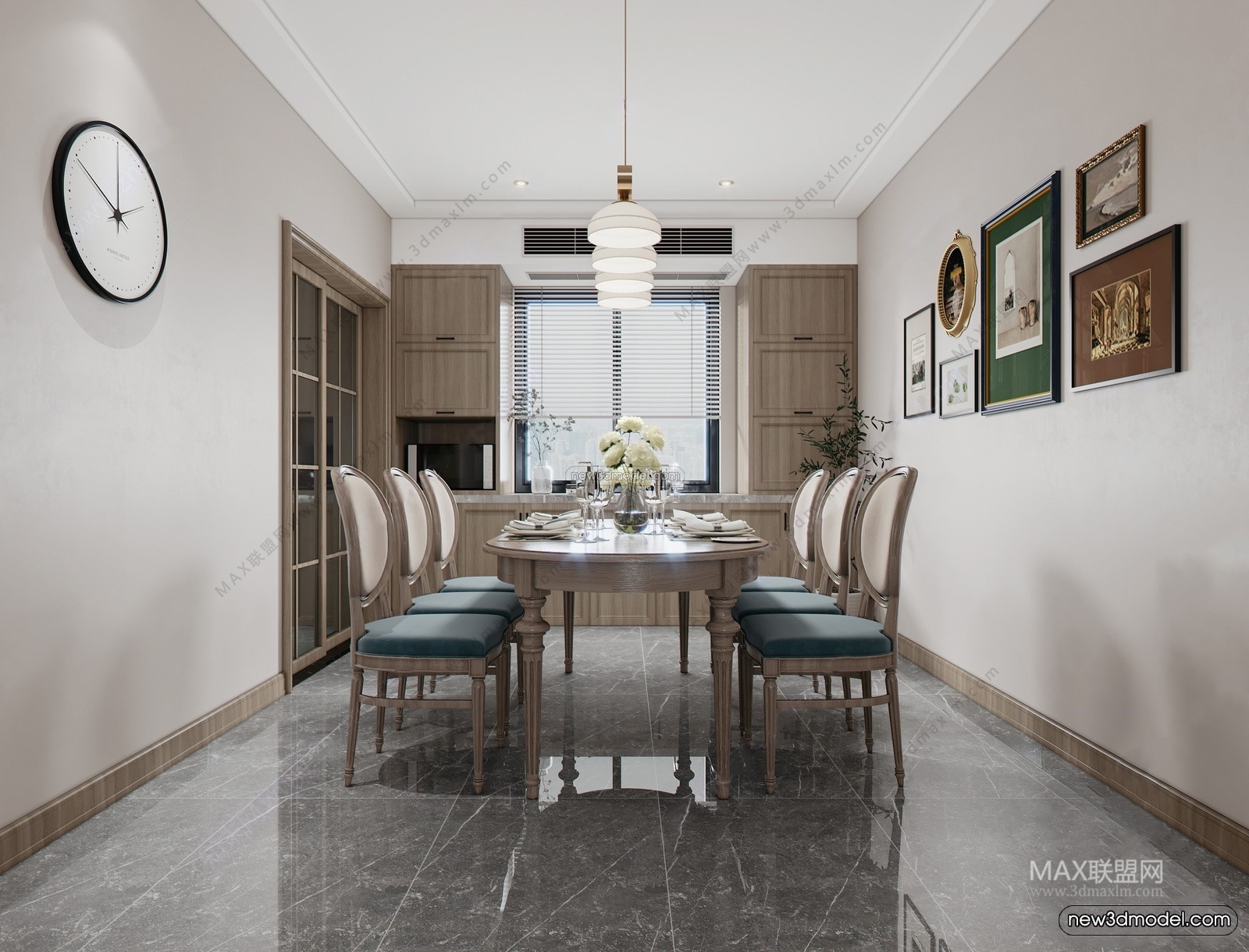 Europe Style Interior 3D Blocks – Living Room 3D Model – 122 – VRAY - thumbnail 2