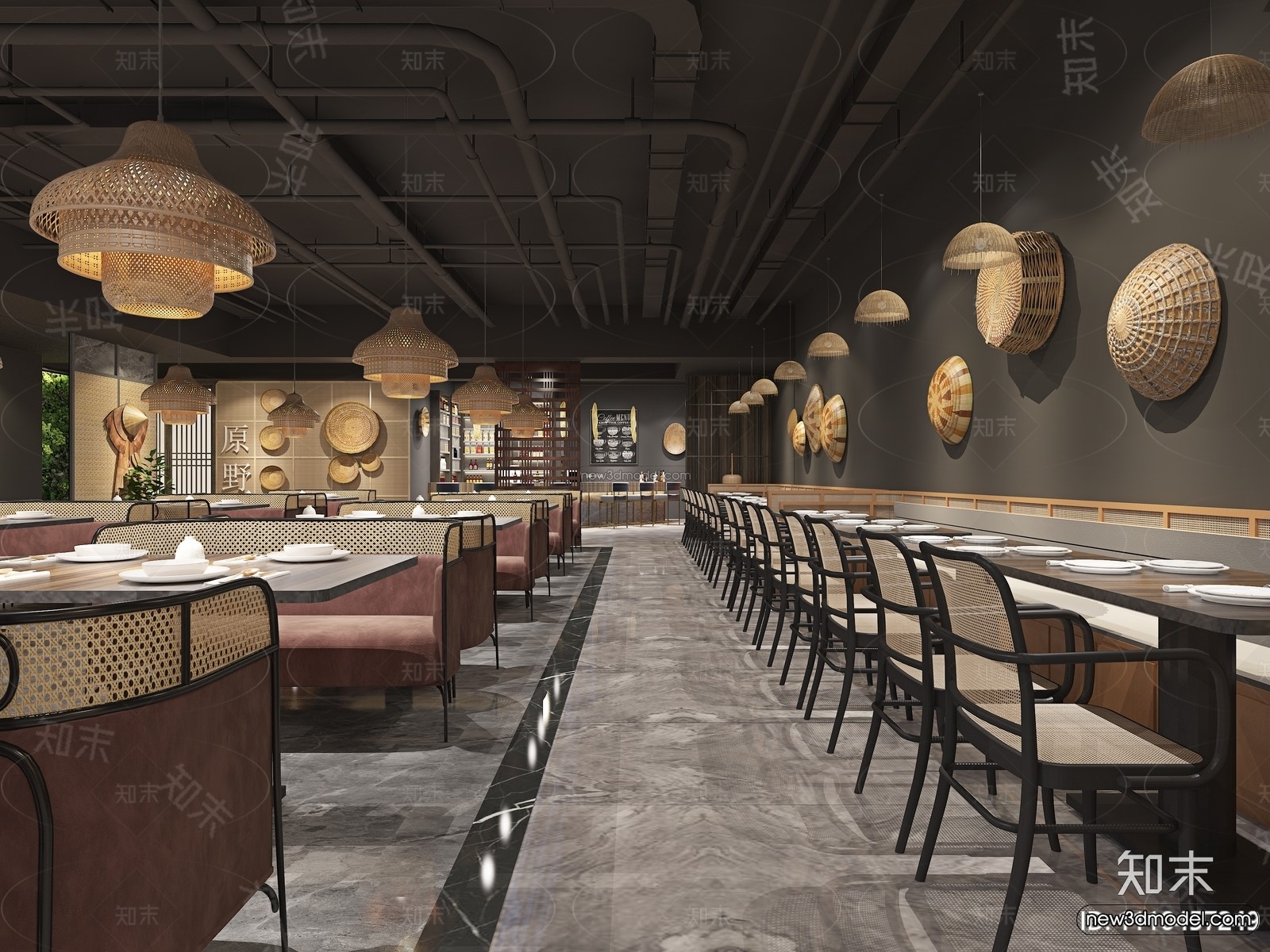 Southeast Asia Restaurant 3D Scenes – 3D Blocks – 079 – VRAY - thumbnail 4