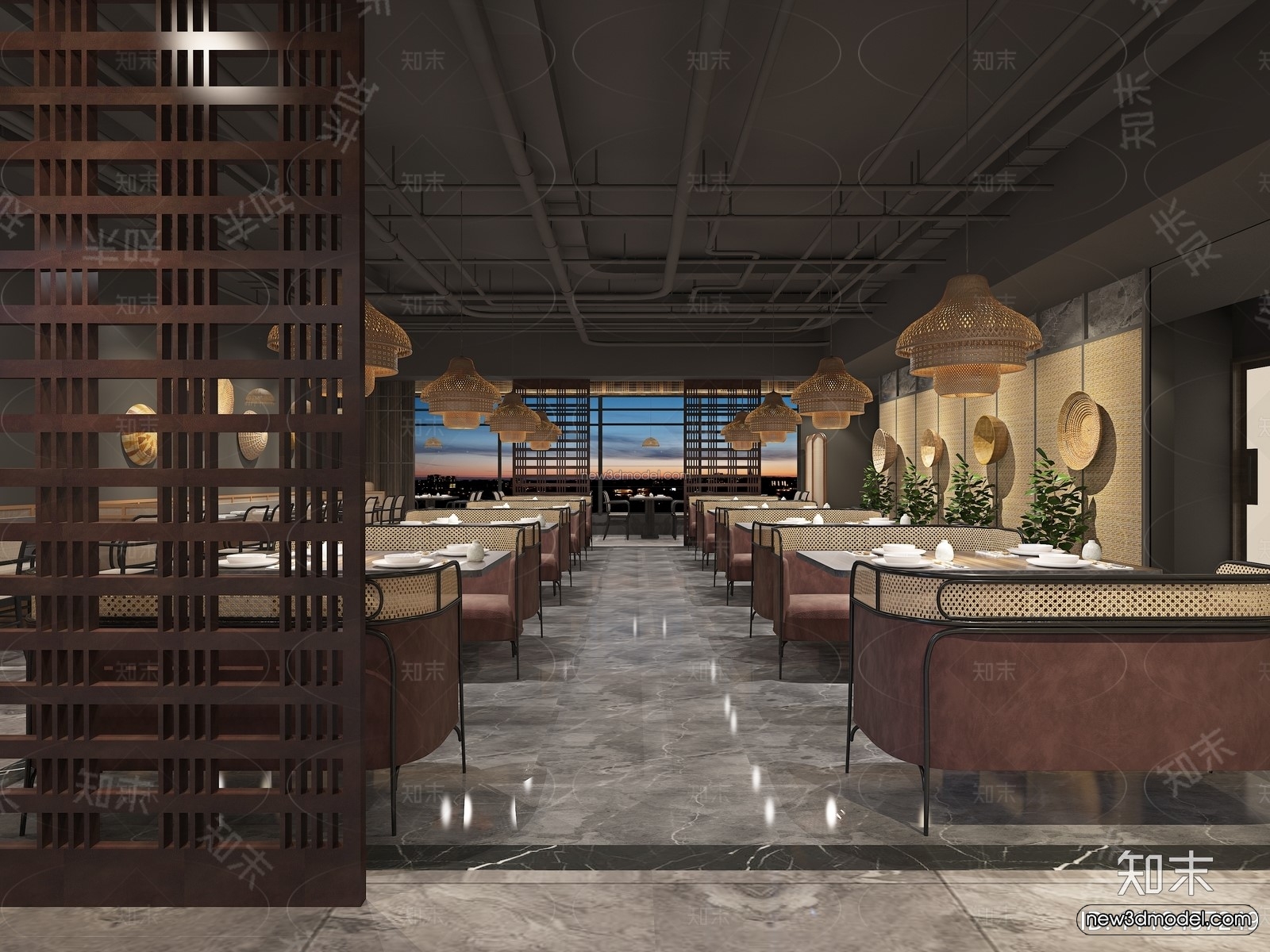 Southeast Asia Restaurant 3D Scenes – 3D Blocks – 079 – VRAY - thumbnail 3