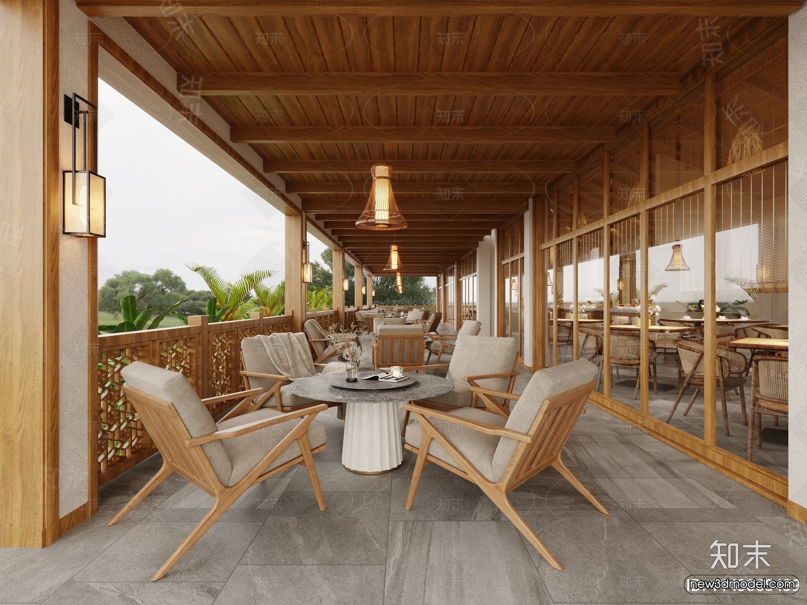 Southeast Asia Restaurant 3D Scenes – 3D Blocks – 084 – CORONA - thumbnail 2
