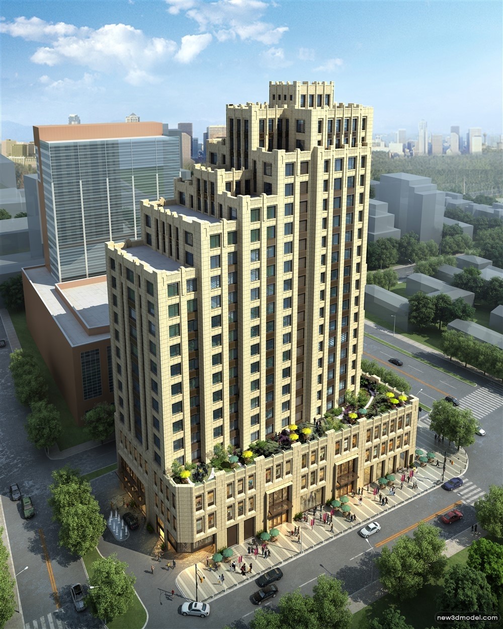 3D Models of Commercial Building – Exterior 3D Scenes – 654 – VRAY - thumbnail 2