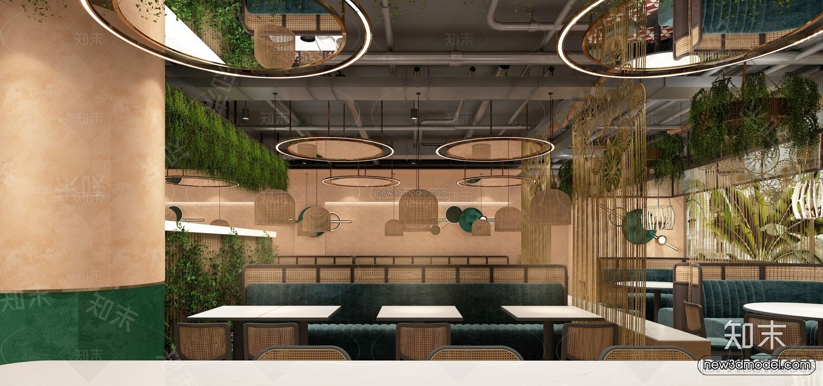 Southeast Asia Restaurant 3D Scenes – 3D Blocks – 087 – VRAY - thumbnail 2