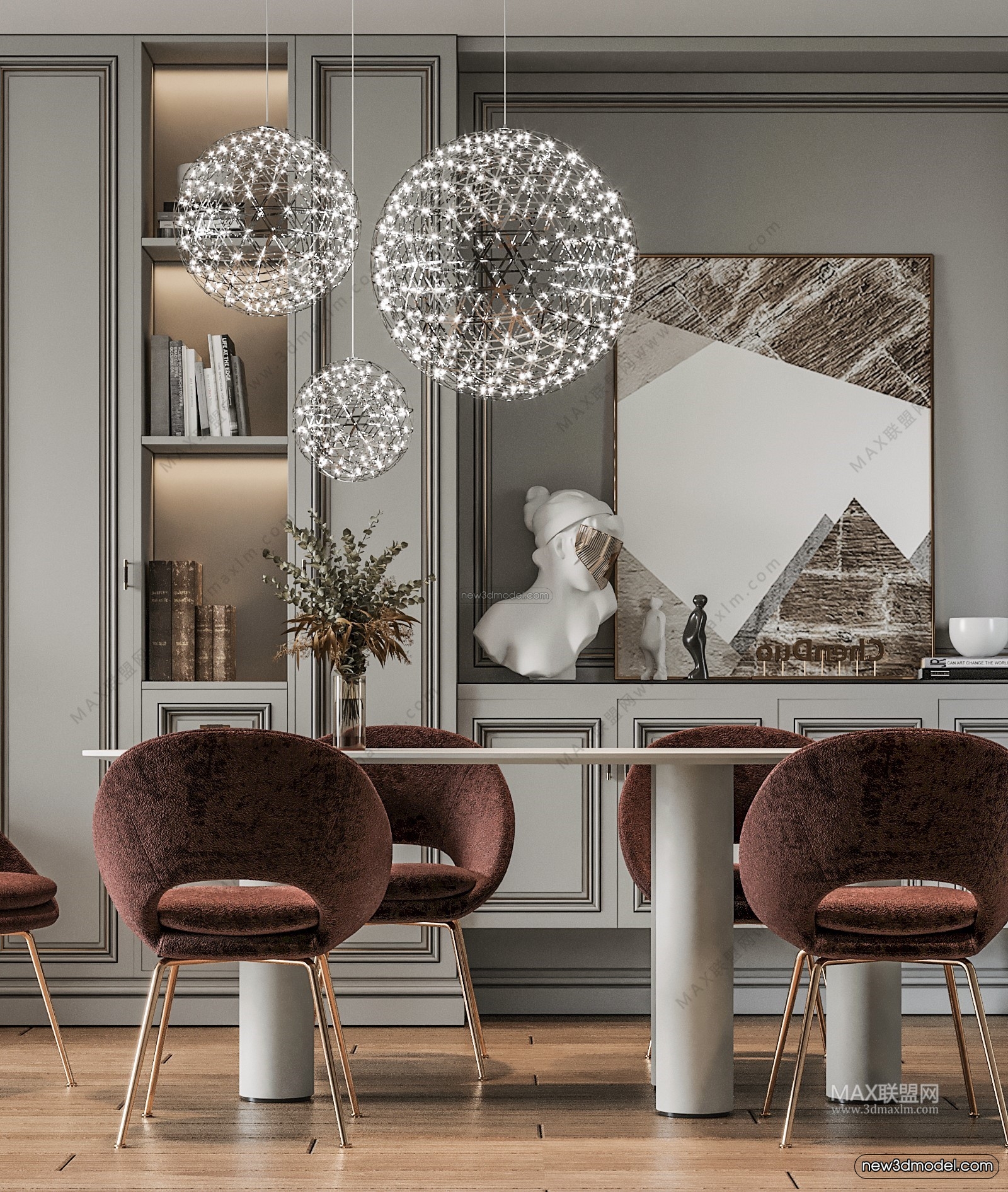 Europe Style Interior 3D Blocks – Living Room 3D Model – 126 – VRAY - thumbnail 3