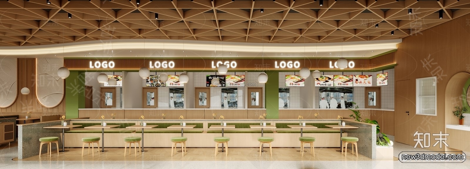 Southeast Asia Restaurant 3D Scenes – 3D Blocks – 091 – CORONA - thumbnail 4