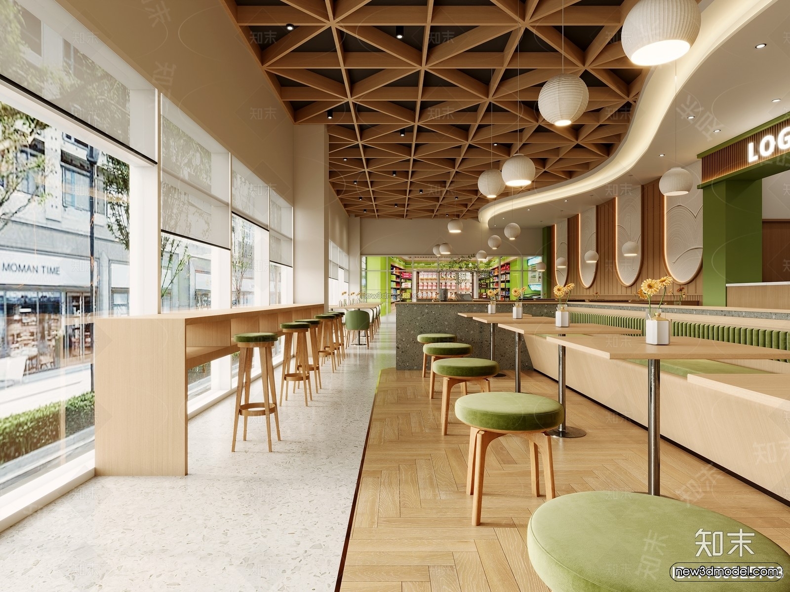 Southeast Asia Restaurant 3D Scenes – 3D Blocks – 091 – CORONA - thumbnail 3