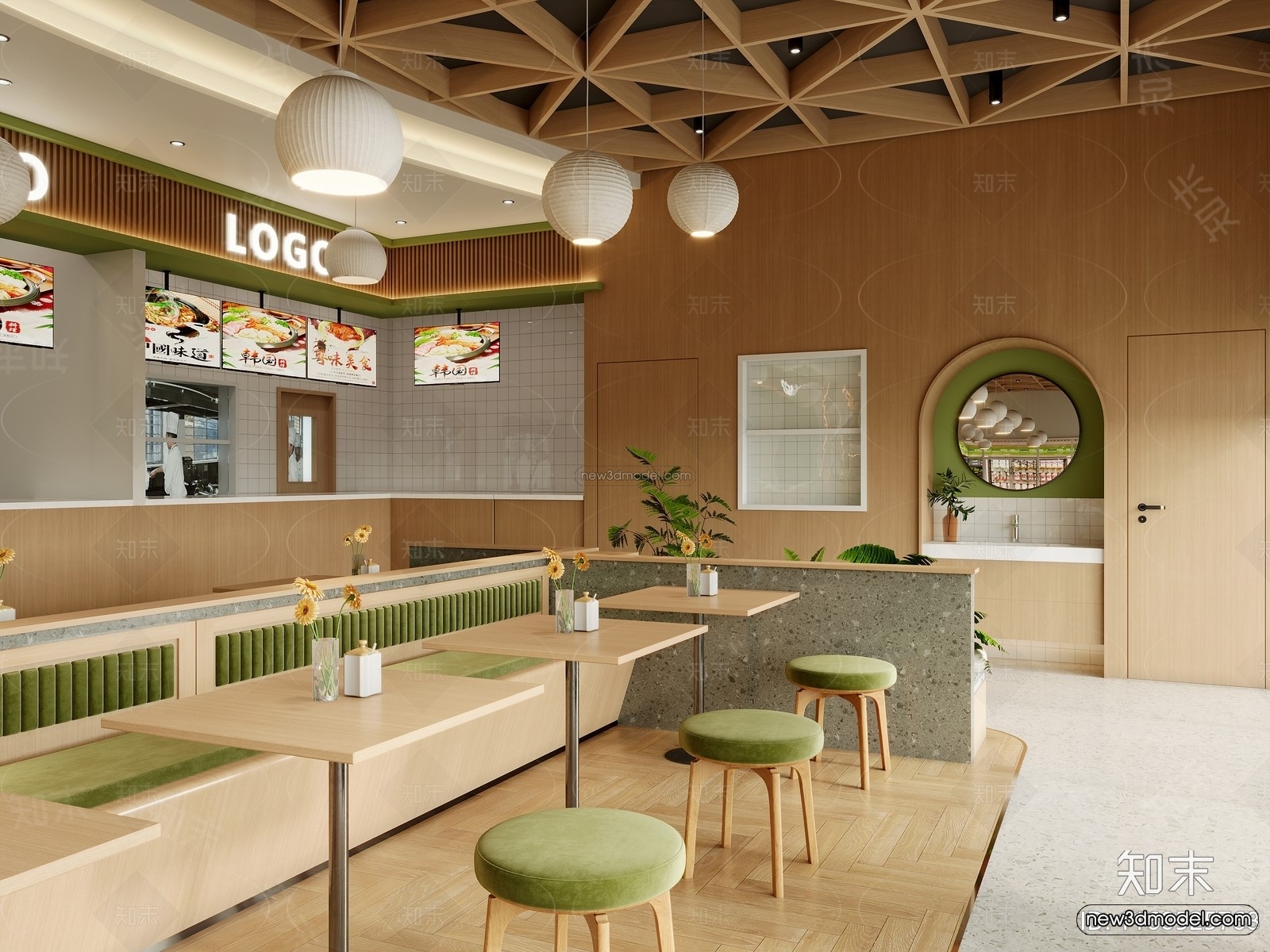 Southeast Asia Restaurant 3D Scenes – 3D Blocks – 091 – CORONA - thumbnail 2