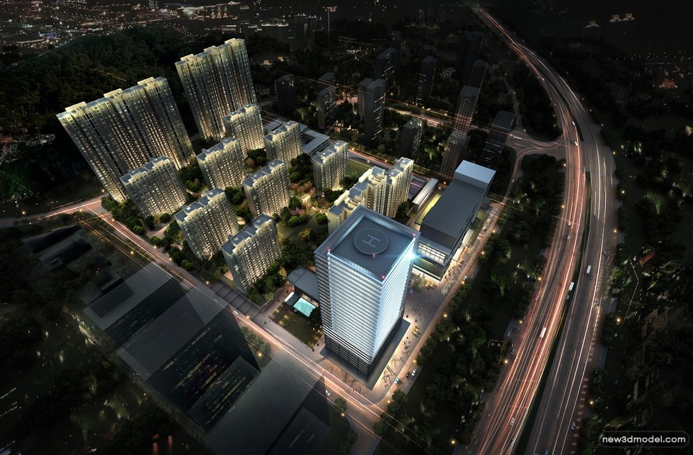 3D Models of Commercial Building – Exterior 3D Scenes – 942 – VRAY - thumbnail 2