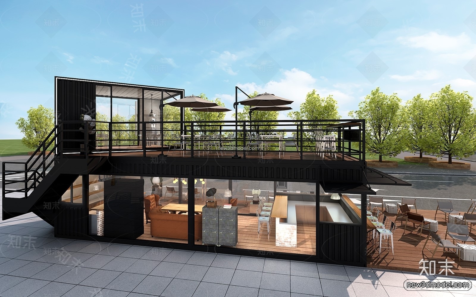 3D Model of Container Coffee – 3D Scene – 025 – VRAY - thumbnail 3