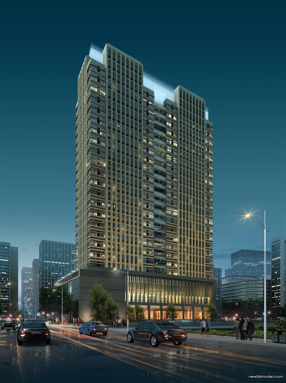 3D Models of Commercial Building – Exterior 3D Scenes – 944 – VRAY - thumbnail 3