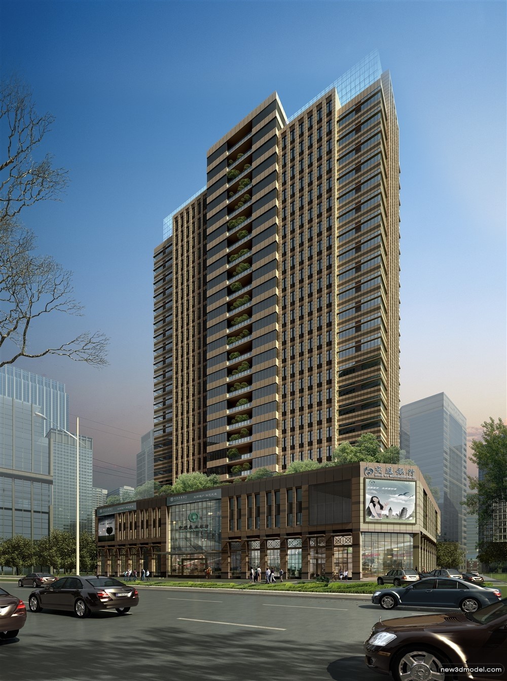 3D Models of Commercial Building – Exterior 3D Scenes – 944 – VRAY - thumbnail 2