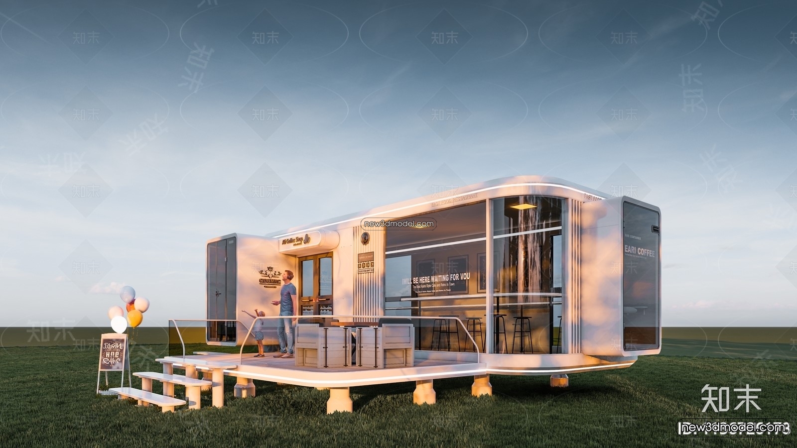 3D Model of Container Coffee – 3D Scene – 032 – VRAY - thumbnail 2