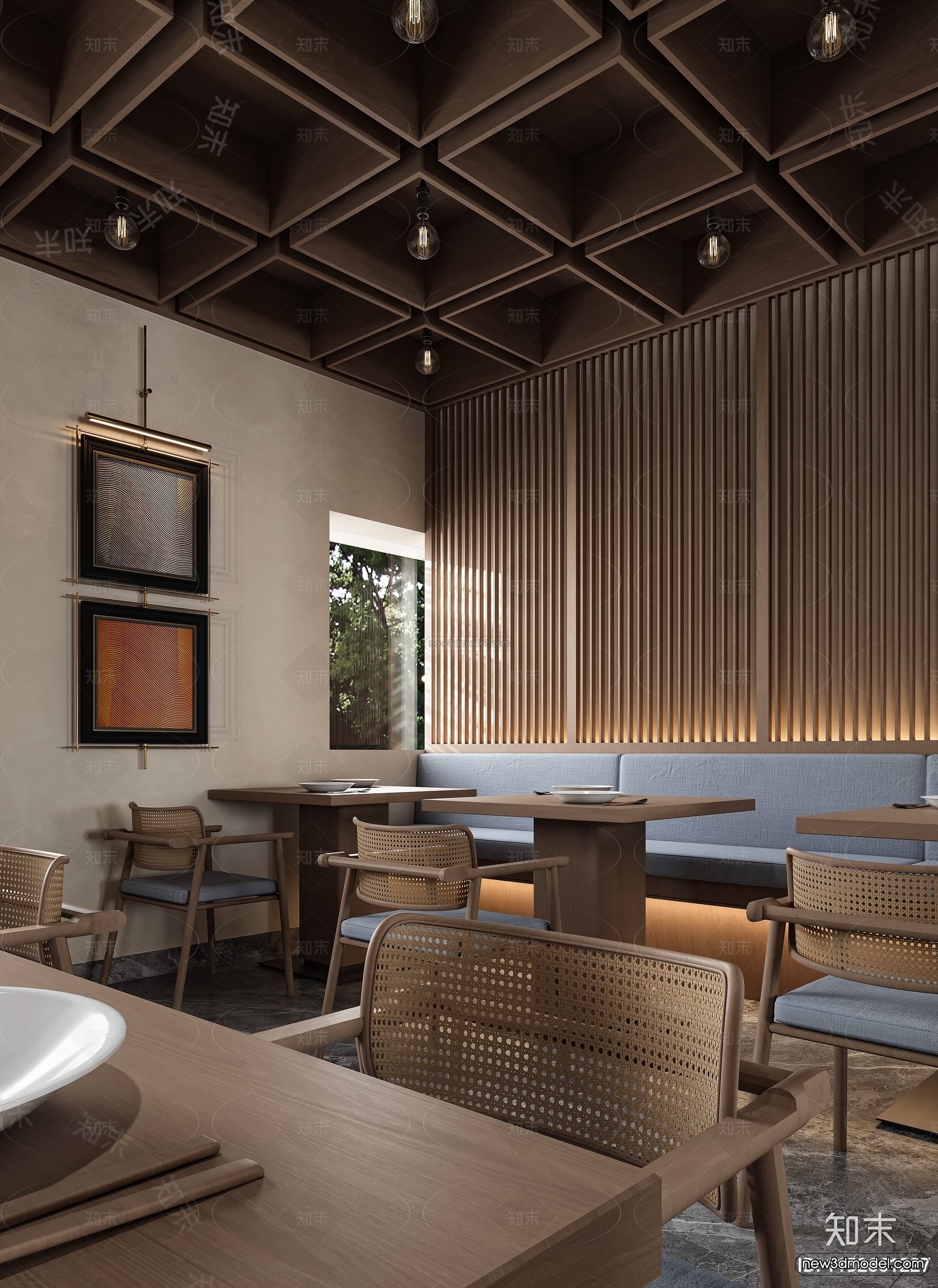 Southeast Asia Restaurant 3D Scenes – 3D Blocks – 098 – CORONA - thumbnail 3