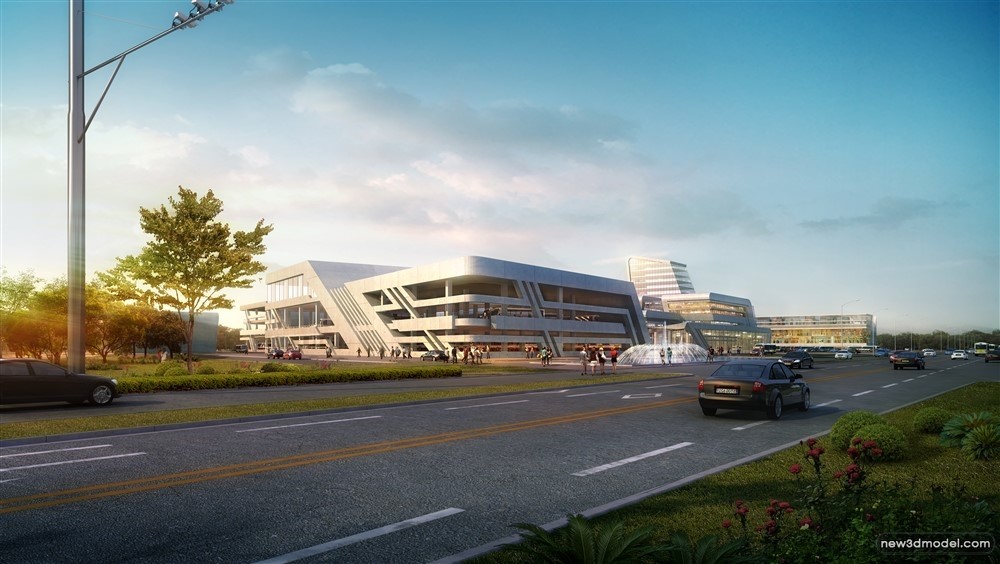 3D Models of Commercial Building – Exterior 3D Scenes – 507 – VRAY - thumbnail 3