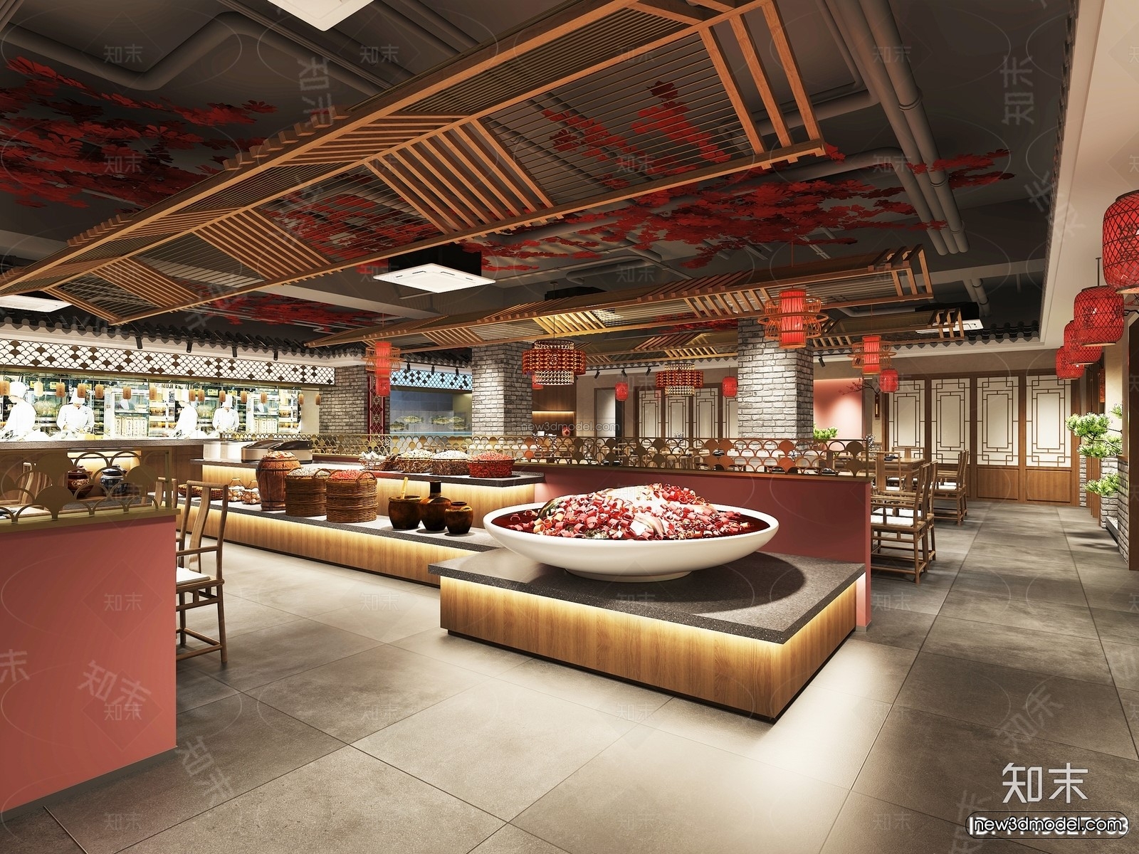 Southeast Asia Restaurant 3D Scenes – 3D Blocks – 100 – VRAY - thumbnail 4