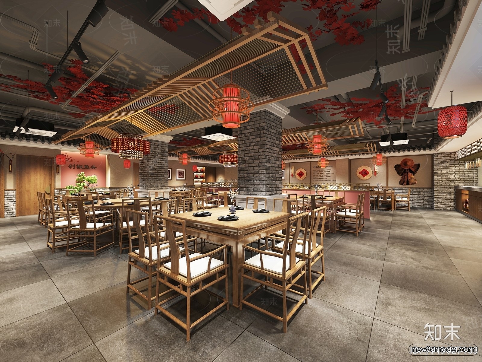 Southeast Asia Restaurant 3D Scenes – 3D Blocks – 100 – VRAY - thumbnail 3