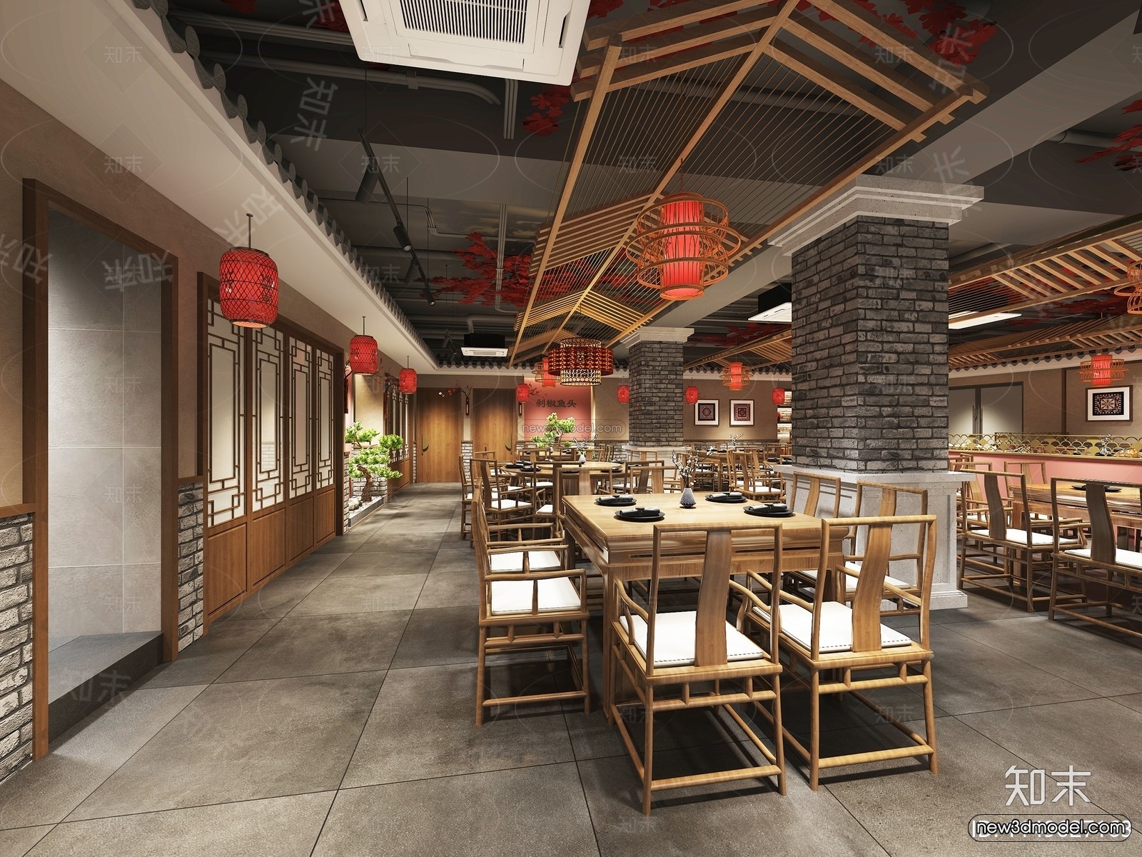 Southeast Asia Restaurant 3D Scenes – 3D Blocks – 100 – VRAY - thumbnail 2