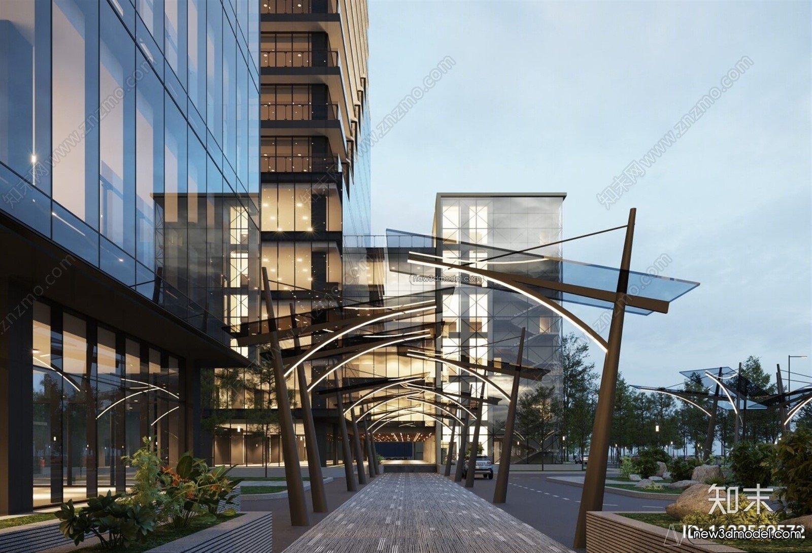 3D Models of Commercial Building – Exterior 3D Scenes – 034 – VRAY - thumbnail 3