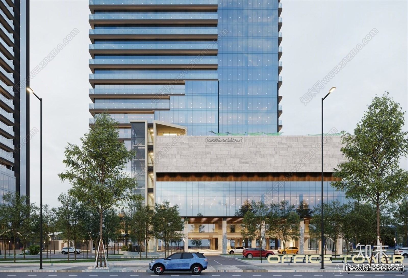 3D Models of Commercial Building – Exterior 3D Scenes – 034 – VRAY - thumbnail 2