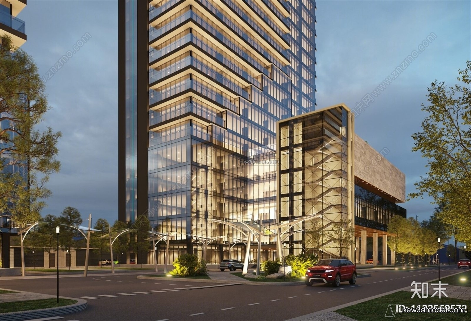 3D Models of Commercial Building – Exterior 3D Scenes – 034 – VRAY - thumbnail 4