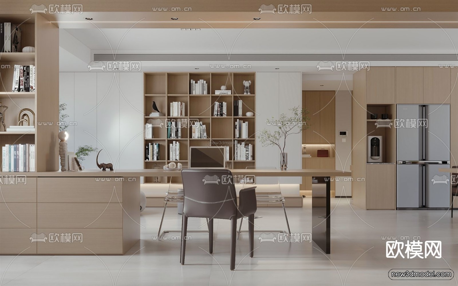 Minimalist Style Interior 3D Blocks – Living Room 3D Model – 084 – VRAY - thumbnail 4