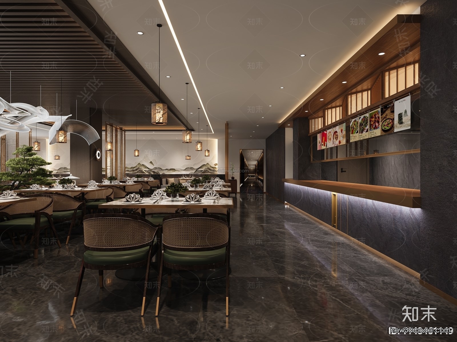 Southeast Asia Restaurant 3D Scenes – 3D Blocks – 109 – CORONA - thumbnail 4