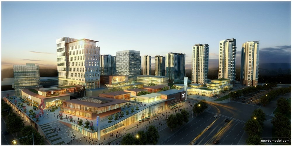 3D Models of Commercial Building – Exterior 3D Scenes – 957 – VRAY - thumbnail 4