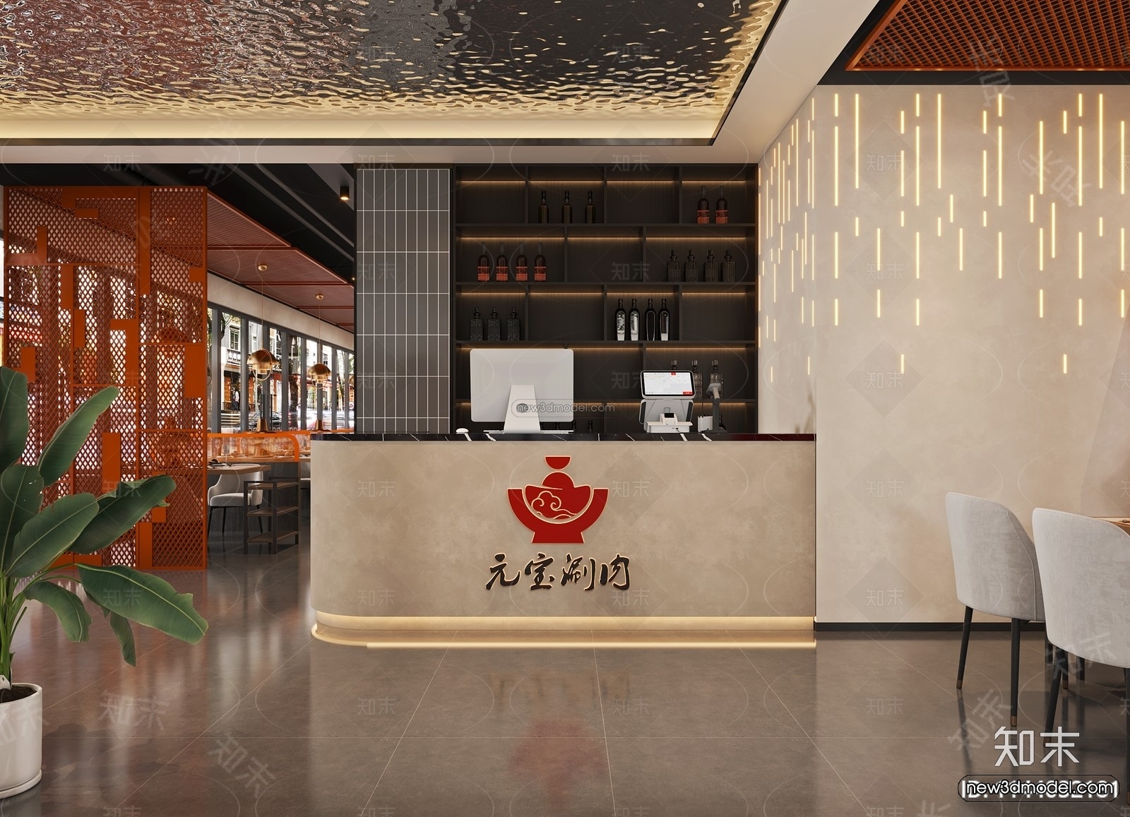 Southeast Asia Restaurant 3D Scenes – 3D Blocks – 113 – VRAY - thumbnail 2