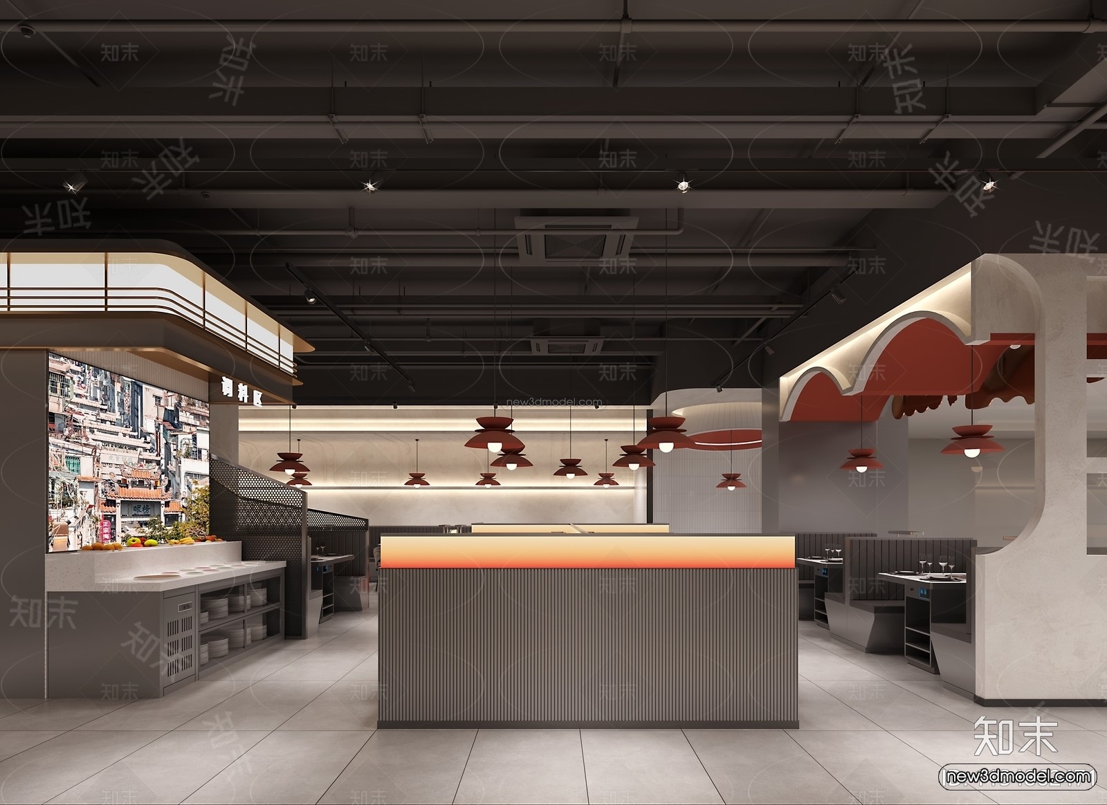 Southeast Asia Restaurant 3D Scenes – 3D Blocks – 115 – CORONA - thumbnail 3