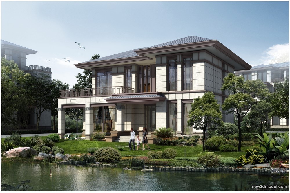 3D Models of Commercial Building – Exterior 3D Scenes – 962 – VRAY - thumbnail 3