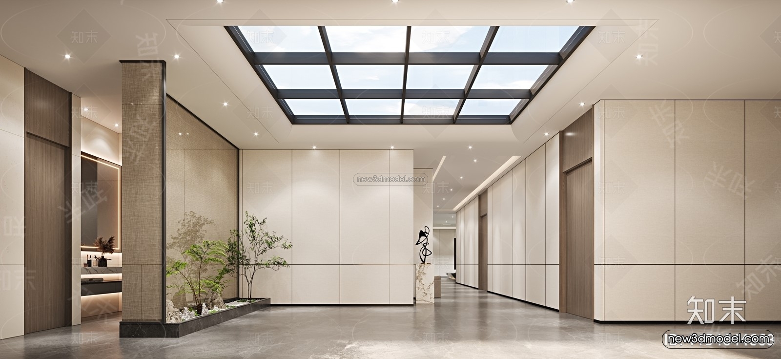 Modern Style Interior 3D Blocks and 3D Models – Lobby 3D Scene – 906 – CORONA - thumbnail 2