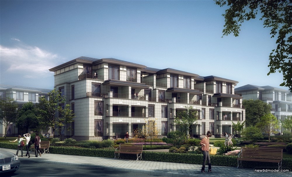 3D Models of Commercial Building – Exterior 3D Scenes – 962 – VRAY - thumbnail 4
