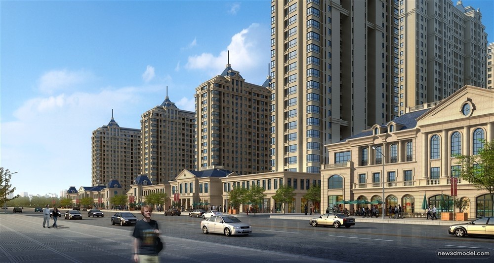 3D Models of Commercial Building – Exterior 3D Scenes – 965 – VRAY - thumbnail 3