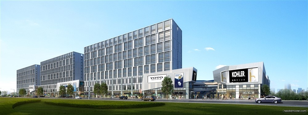 3D Models of Commercial Building – Exterior 3D Scenes – 968 – VRAY - thumbnail 3