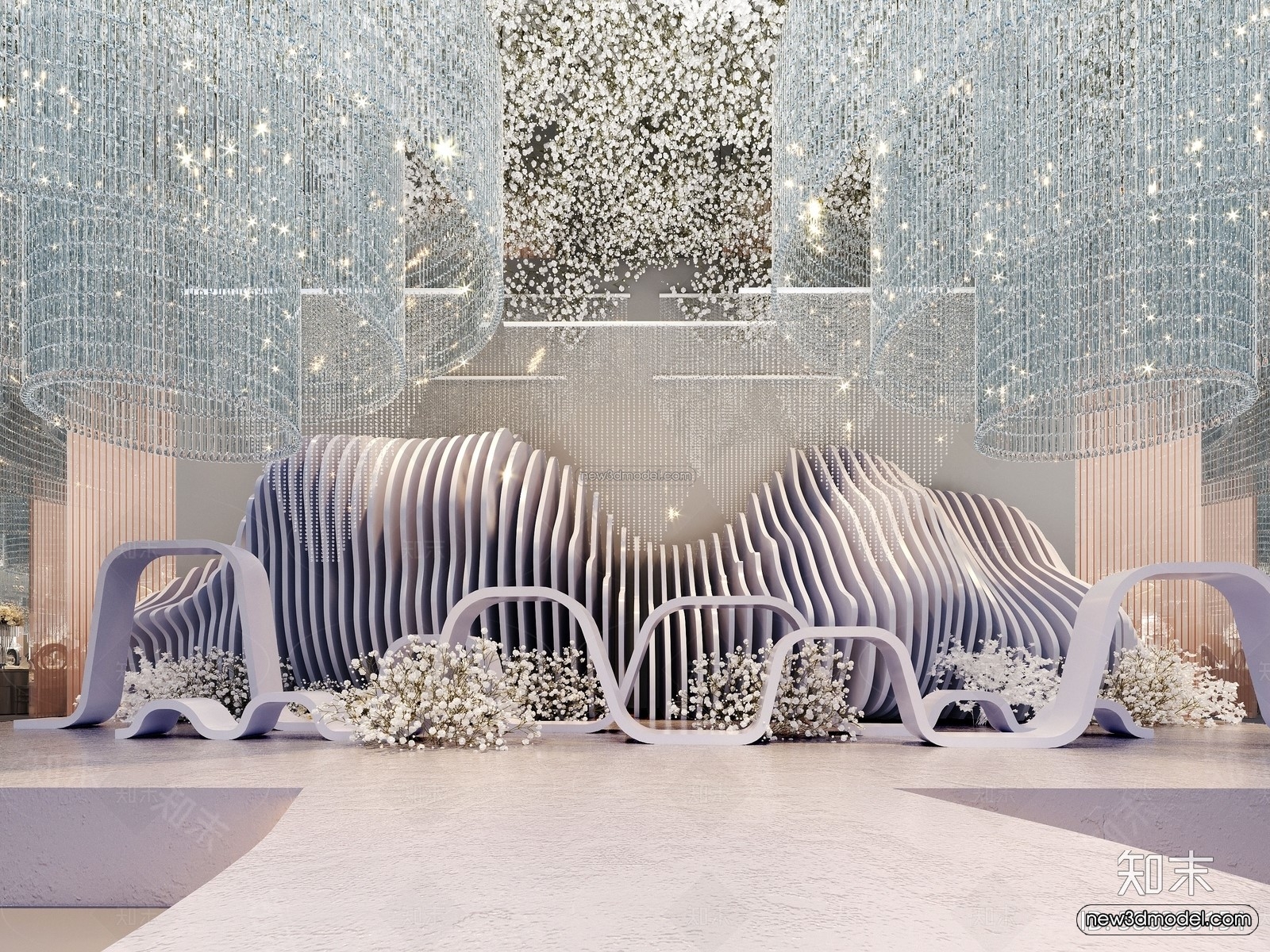 Modern Style Interior 3D Blocks and 3D Models – Wedding Hall 3D Scene – 922 – CORONA - thumbnail 2