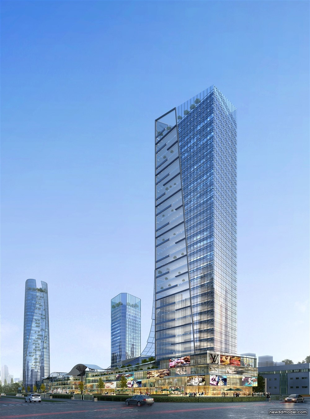3D Models of Commercial Building – Exterior 3D Scenes – 662 – VRAY - thumbnail 3