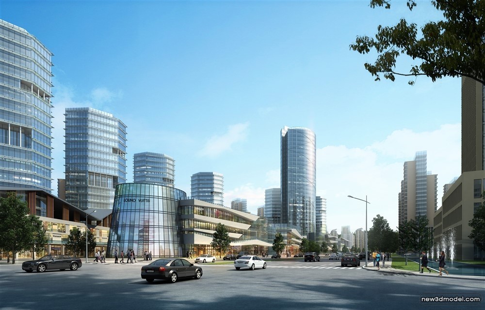 3D Models of Commercial Building – Exterior 3D Scenes – 669 – VRAY - thumbnail 3
