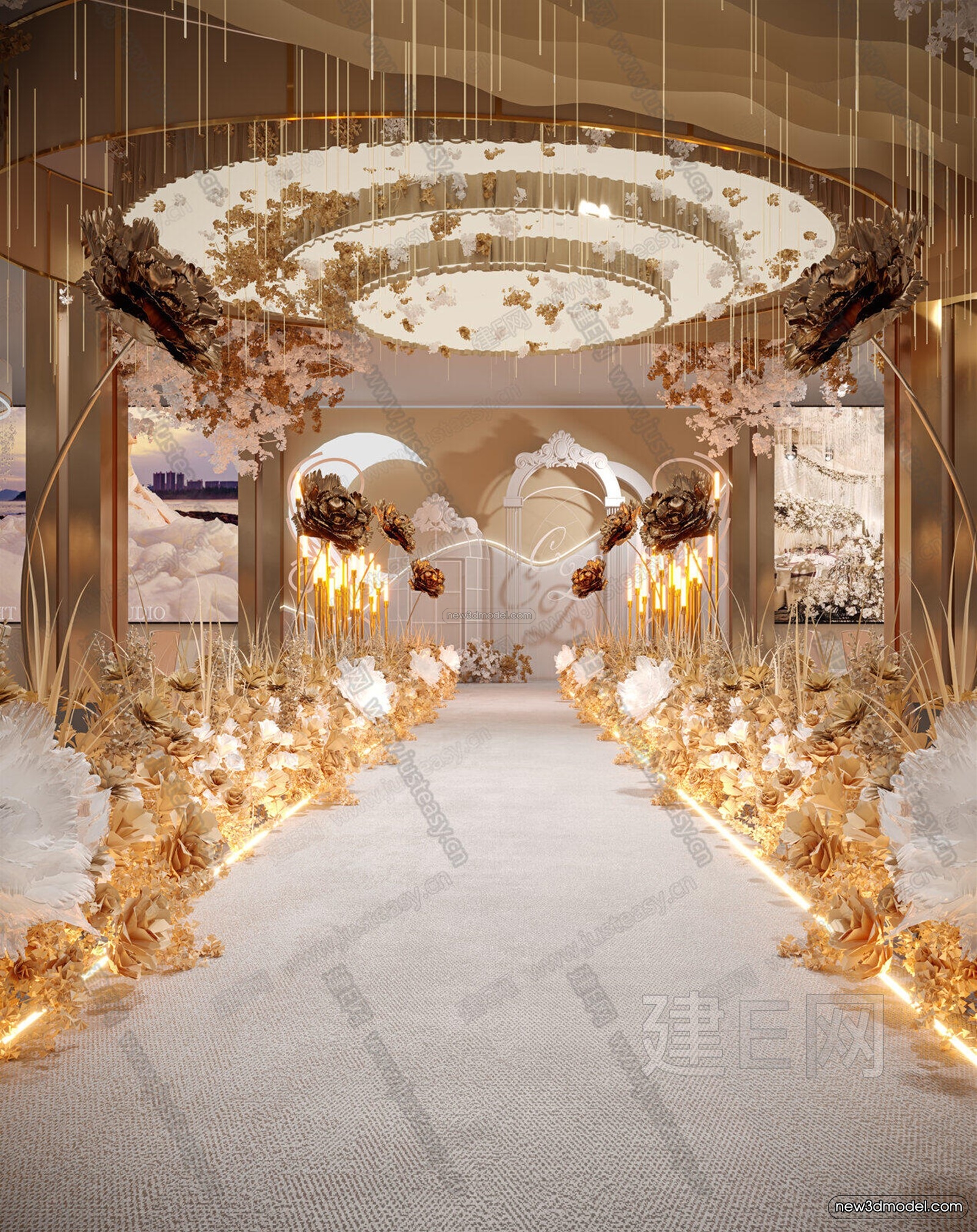 Modern Style Interior 3D Blocks and 3D Models – Wedding Hall 3D Scene – 944 – CORONA - thumbnail 3