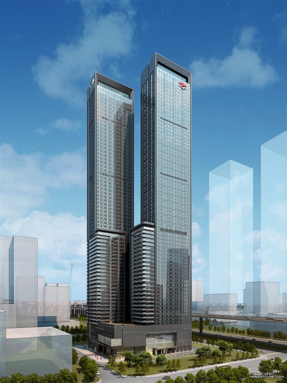 3D Models of Commercial Building – Exterior 3D Scenes – 977 – VRAY - thumbnail 4