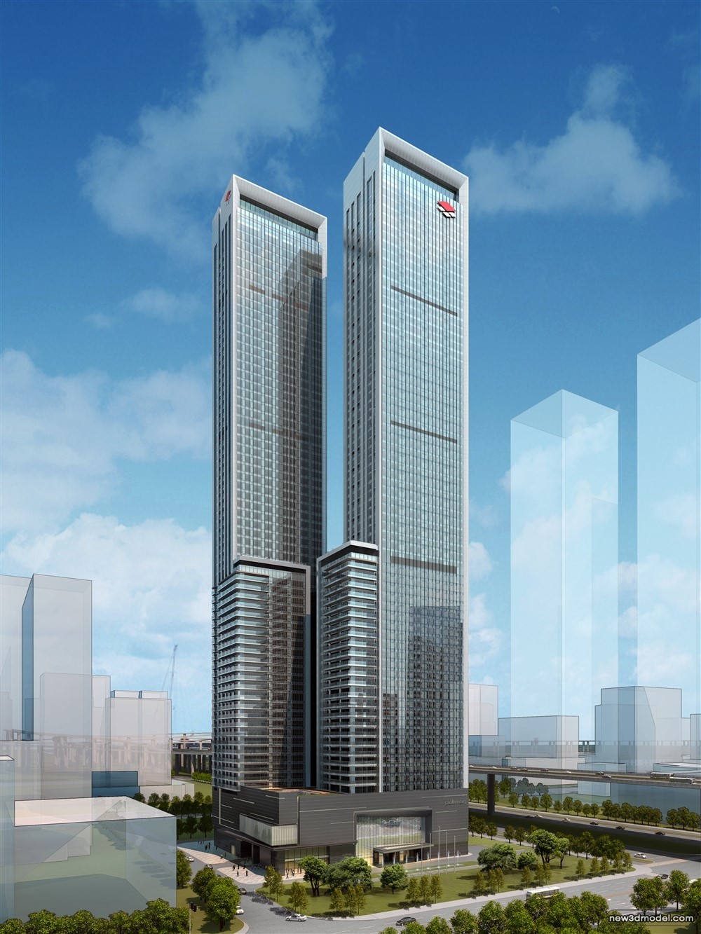 3D Models of Commercial Building – Exterior 3D Scenes – 977 – VRAY - thumbnail 3