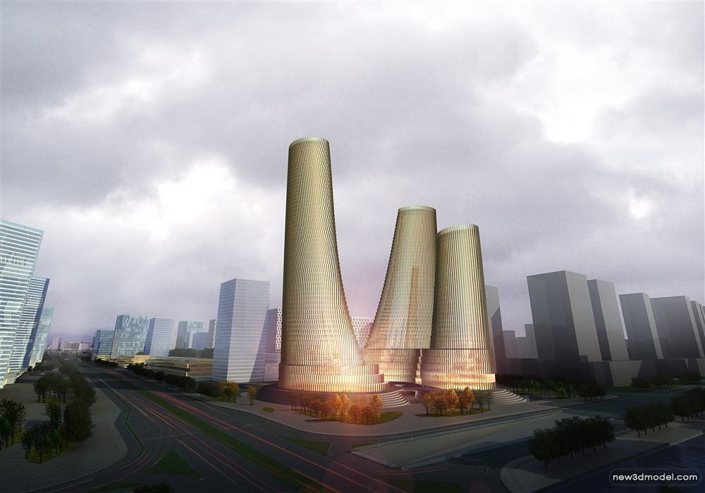 3D Models of Commercial Building – Exterior 3D Scenes – 978 – VRAY - thumbnail 3