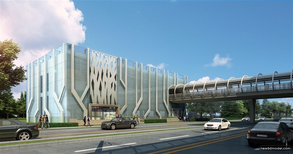 3D Models of Commercial Building – Exterior 3D Scenes – 663 – VRAY - thumbnail 3