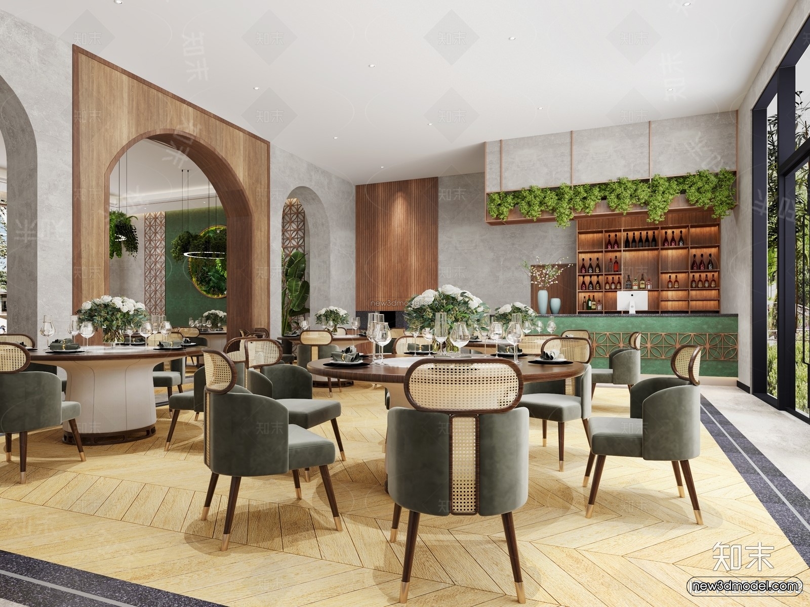Southeast Asia Restaurant 3D Scenes – 3D Blocks – 019 – VRAY - thumbnail 2