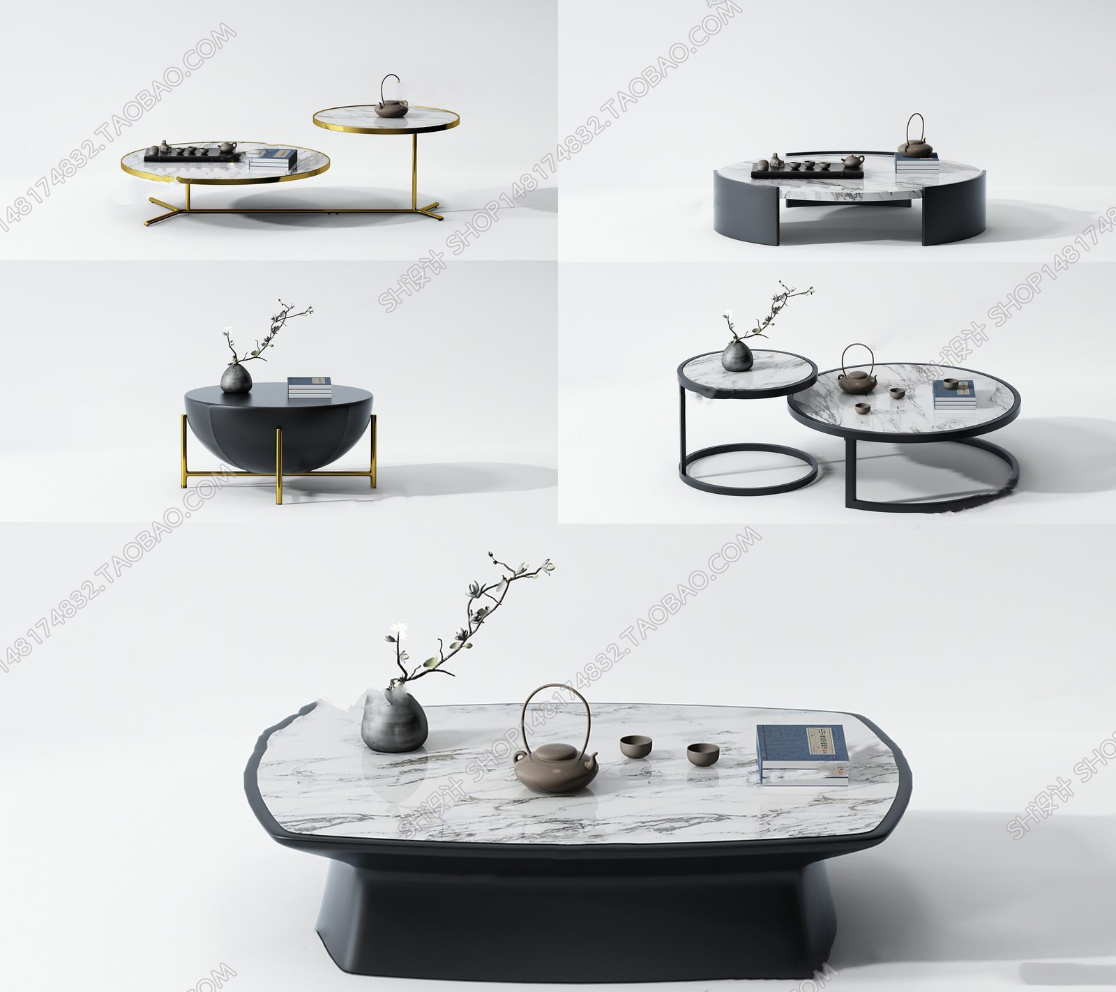 3DSKY MODELS – COFFEE TABLE 3D MODELS – 046 - thumbnail 1