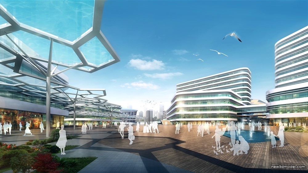 3D Models of Commercial Building – Exterior 3D Scenes – 978 – VRAY - thumbnail 4