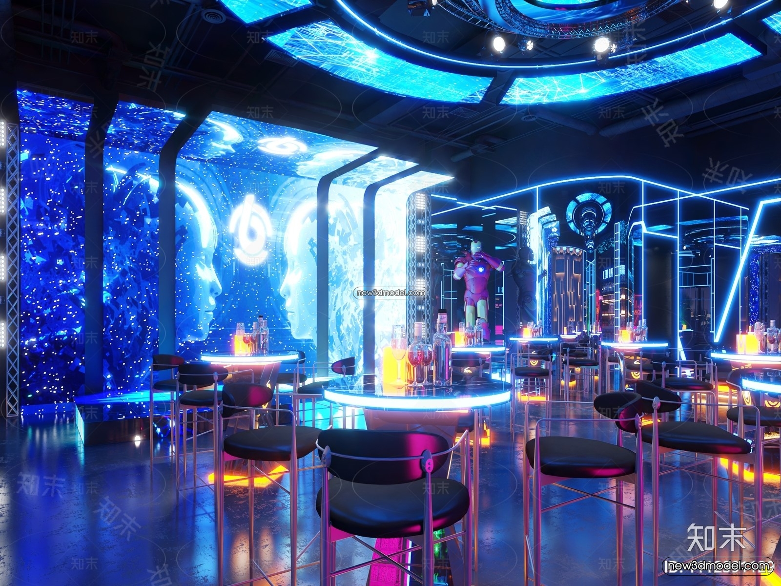Interior 3D Model of Bar – 3D Blocks – 059 – VRAY - thumbnail 3