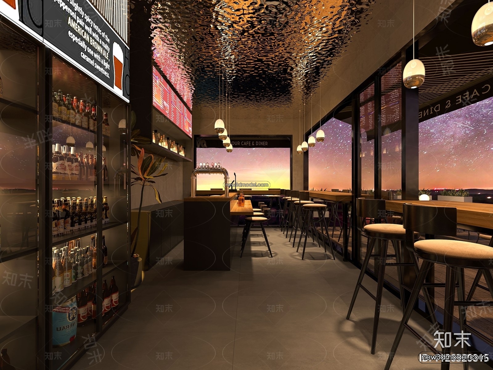 Interior 3D Model of Bar – 3D Blocks – 003 – CORONA - thumbnail 2