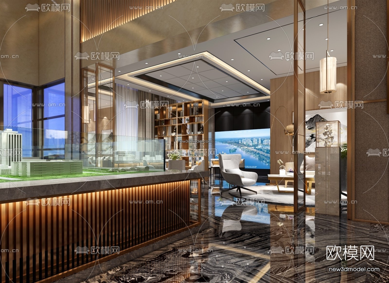 Interior 3D Model of Sales Office – 3D Scene – 145 – VRAY - thumbnail 3