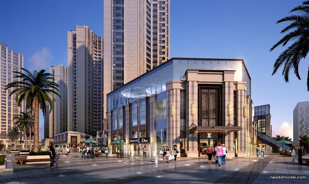 3D Models of Commercial Building – Exterior 3D Scenes – 670 – VRAY - thumbnail 3