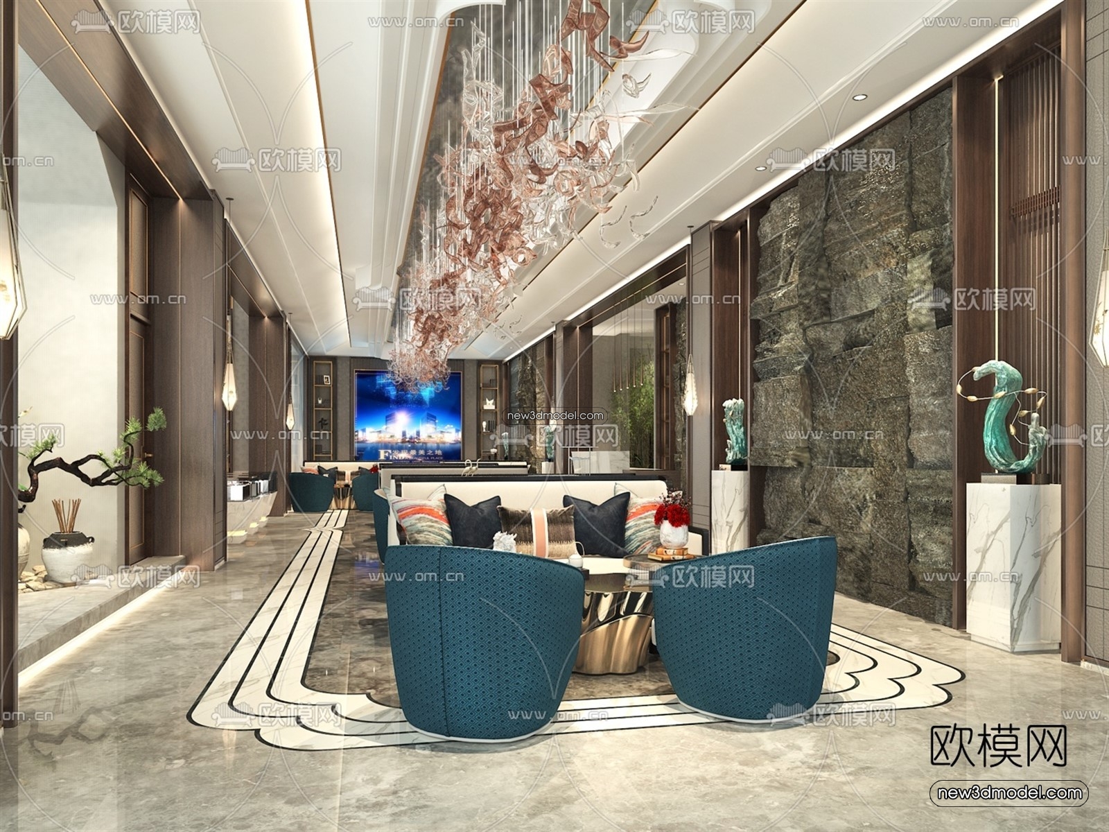 Interior 3D Model of Sales Office – 3D Scene – 154 – VRAY - thumbnail 4