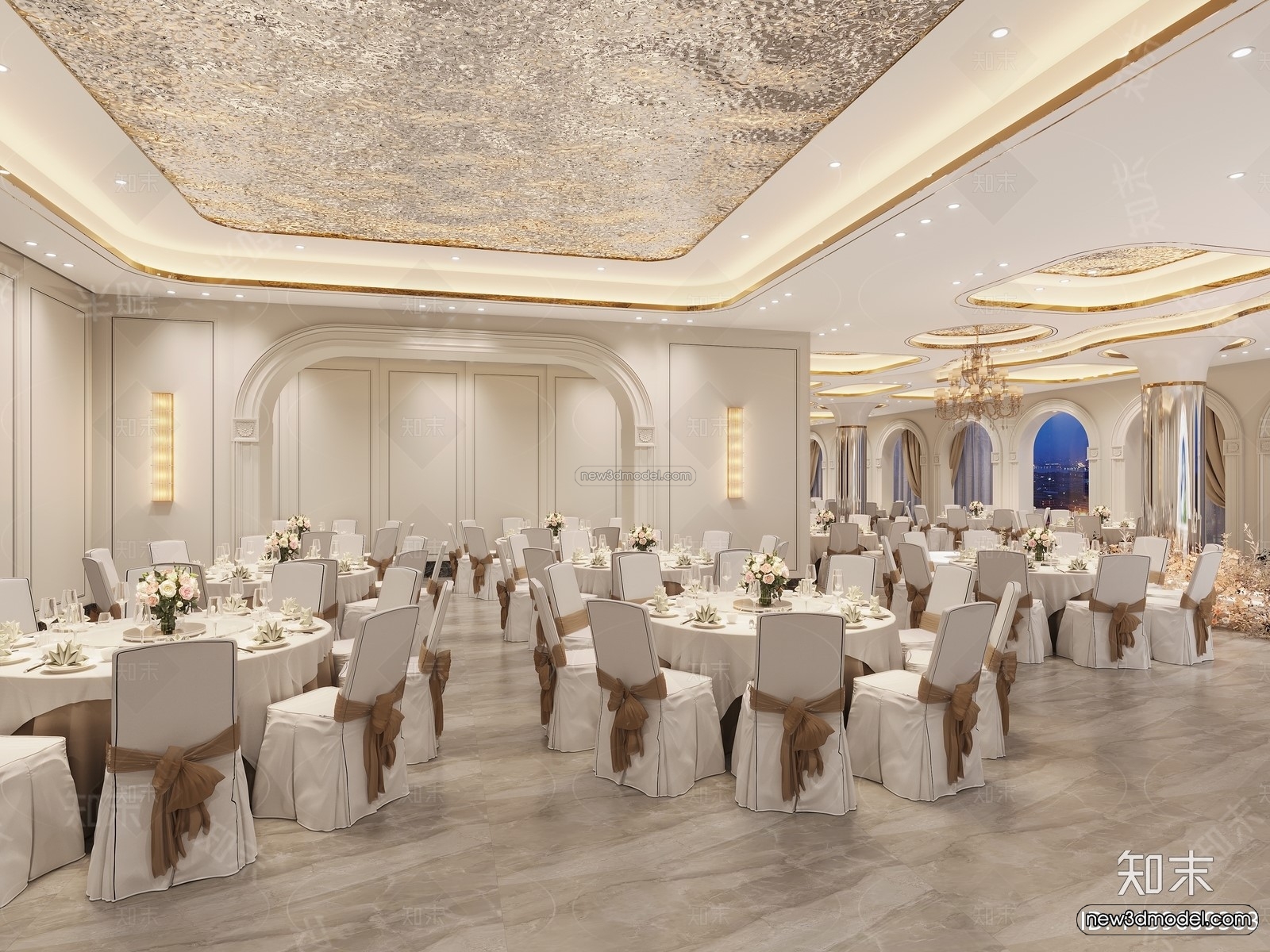 Modern Style Interior 3D Blocks and 3D Models – Wedding Hall 3D Scene – 931 – CORONA - thumbnail 2